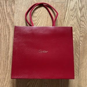 Authentic Cartier Red Shopping Bag / Gift Bag / with receipt holder